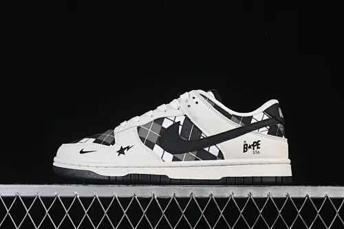 All categories Nk SB Dunk Series Nk SB Dunk Low High-end customized low-top sneakers Nike SB Dunk Low BAPE co-branded white and black mesh High-end customized low-top casual sneakers SC0601-463